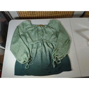 Princess Vera Wang Long-Sleeve Green Ombre Tunic top, size M, V-neck